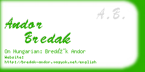 andor bredak business card